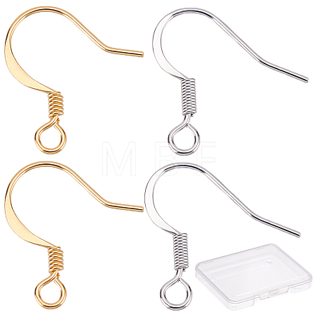 200Pcs 2 Colors Brass Earring Hooks KK-CN0001-77-1