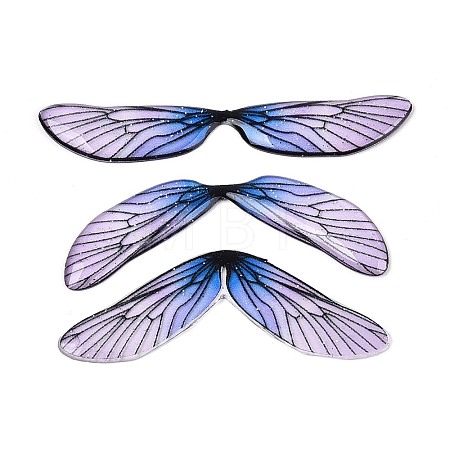 3Pcs Transparent Epoxy Resin Butterfly Wings Cabochons RESI-N045-11B-1