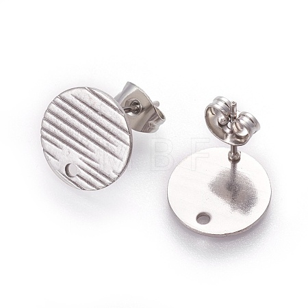 Non-Tarnish 304 Stainless Steel Ear Stud Findings STAS-O119-17C-P-1