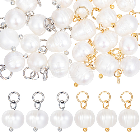 30Pcs 2 Colors Natural Cultured Freshwater Pearl Pendant PALLOY-GA00037-1