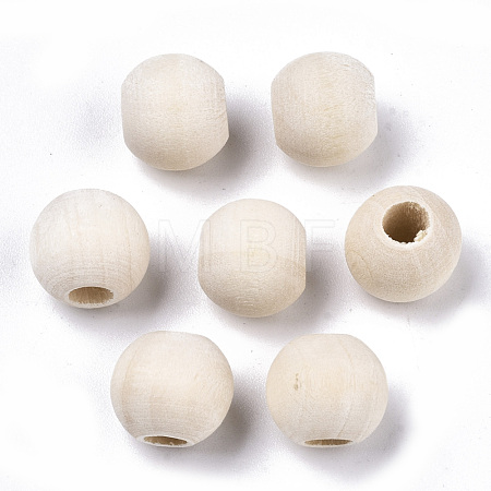 Natural Unfinished Wood Beads X-WOOD-Q038-10mm-1