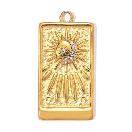 304 Stainless Steel with Crystal Rhinestone Pendants RB-OY001-07G-1