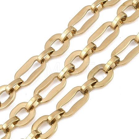 201 Stainless Steel Oval Link Chains CHS-F024-02A-G-1