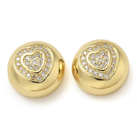 Rack Plating Brass Micro Pave Cubic Zirconia Pendants KK-K392-24G-1