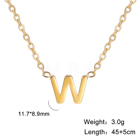 201 Stainless Steel Initial Pendant Necklaces FS-WG78A3B-23-1