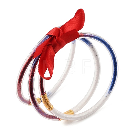 Independence Day PVC Plastic Glitter Powder Multi-Strand Bangles PL-H002-01A-1