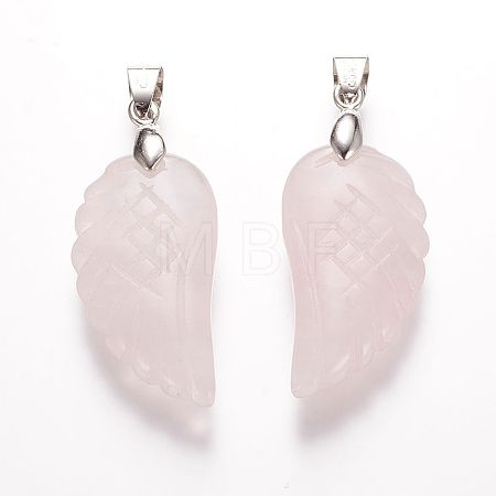 Natural Rose Quartz Pendants LS-G-E339-02H-1