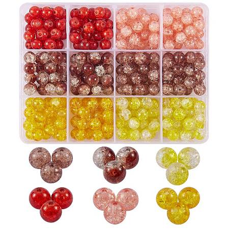 300Pcs 6 Colors Spray Painted Crackle Glass Beads CCG-SZ0001-11B-1