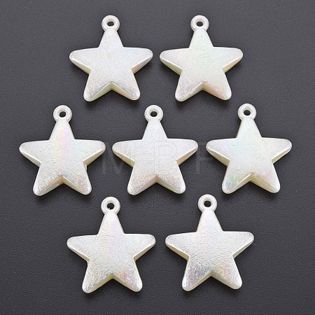 Electroplated ABS Plastic Imitation Pearl Pendants KY-T023-003-1