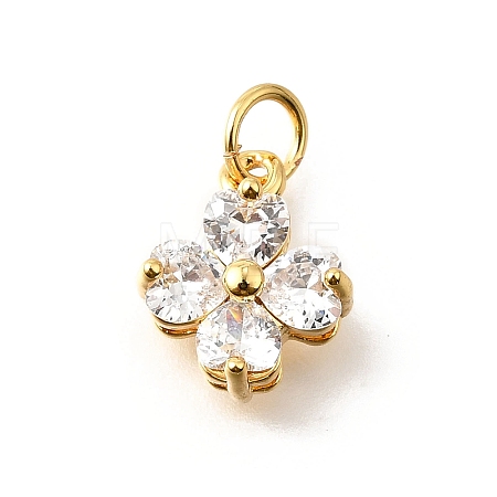 Brass Micro Pave Cubic Zirconia Pendants X-KK-V008-11G-04-1