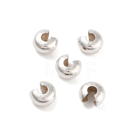 925 Sterling Silver Crimp Beads Cover STER-G027-27S-5mm-1