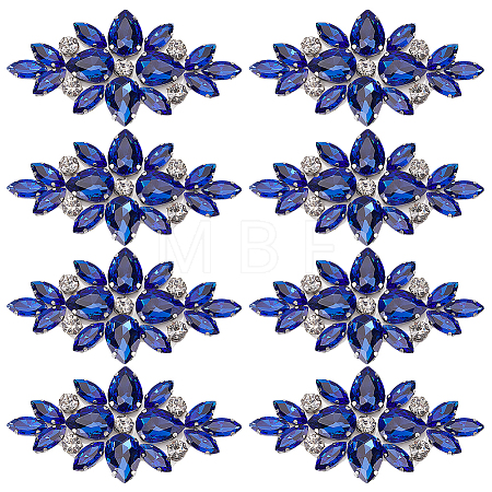 8Pcs Glass Cabochons(Hot Melt Adhesive On The Back) GGLA-FG0001-07C-1
