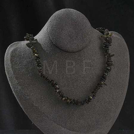 Natural Supper 7 Rutilated Quartz Chip Beaded Necklaces for Men Women NJEW-G159-01M-1