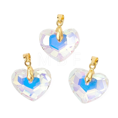 Brass Glass Pendants PALLOY-JF05022-1