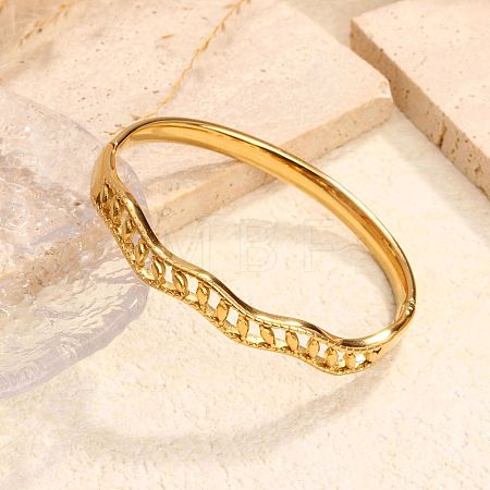 304 Stainless Steel Hinged Bangles for Women WGD676C-01-1