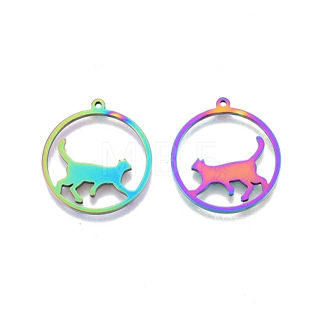 Ion Plating(IP) 201 Stainless Steel Pendants STAS-N098-098M-1