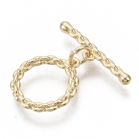 Brass Toggle Clasps KK-S354-219-NF-1