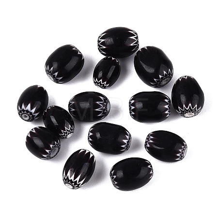 Handmade Millefiori Glass Barrel Beads LS-LA-N002-02B-1