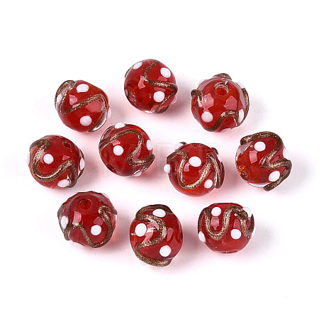 Handmade Gold Sand Lampwork Beads LAMP-N038-01E-1