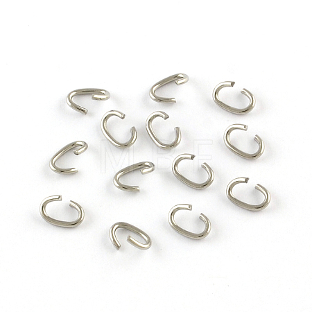 Tarnish Resistant Oval 304 Stainless Steel Open Jump Rings STAS-R067-02-1