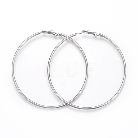 Tarnish Resistant 201 Stainless Steel Hoop Earrings EJEW-F188-24P-E-1