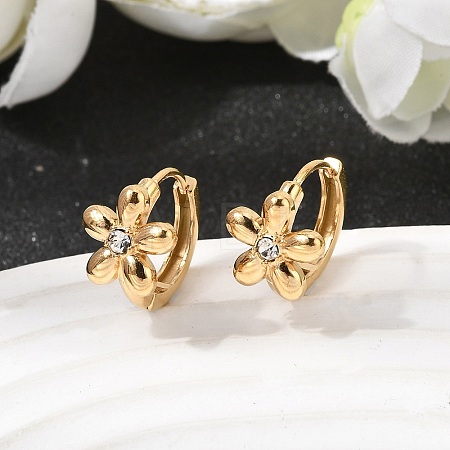 Valentine's Day 304 Stainless Steel Rhinestone Hoop Earrings EJEW-P344-04G-1