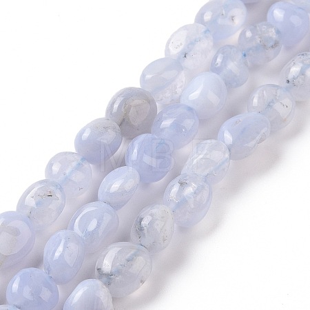 Natural Blue Chalcedony Beads Strands G-K203-26-1