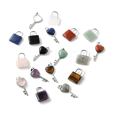 Natural Mixed Gemstone Pendants G-E580-01P-1