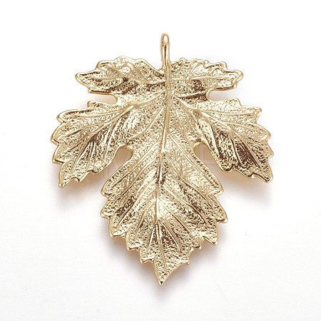 Autumn Theme Brass Pendants KK-P152-02G-1