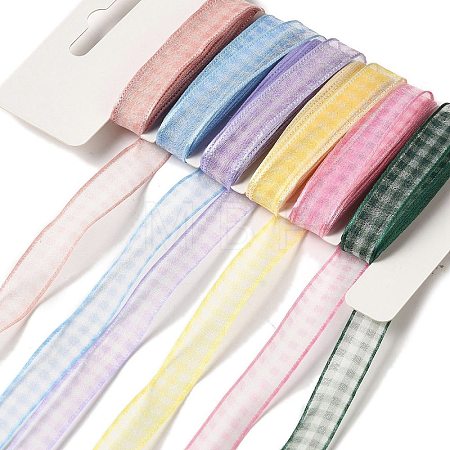 Polyester and Nylon Tartan Ribbon Sets DIY-Z029-01Q-1