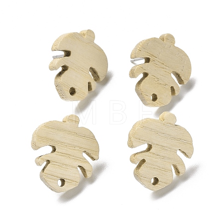 Ash Wood Stud Earring Findings EJEW-N017-011G-1