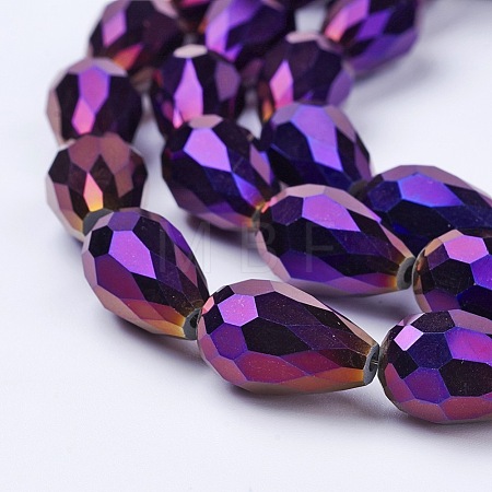 Electroplate Glass Beads Strands X-EGLA-D017-15x10mm-6-1