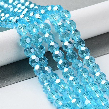 Electroplate Glass Bead Strands LS-EGLA-R015-8mm-12-1