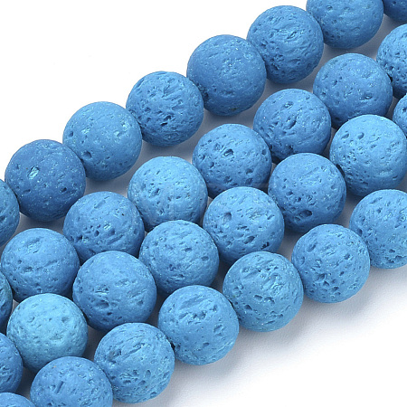 Synthetic Lava Rock Beads Strands G-S277-6mm-07-1