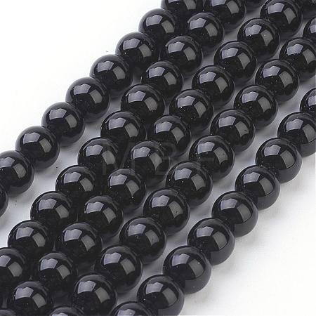 Synthetic Black Stone Beads Strands GSR044-1