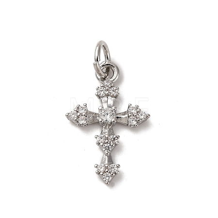 Brass Micro Pave Cubic Zirconia Pendants KK-P308-25P-1