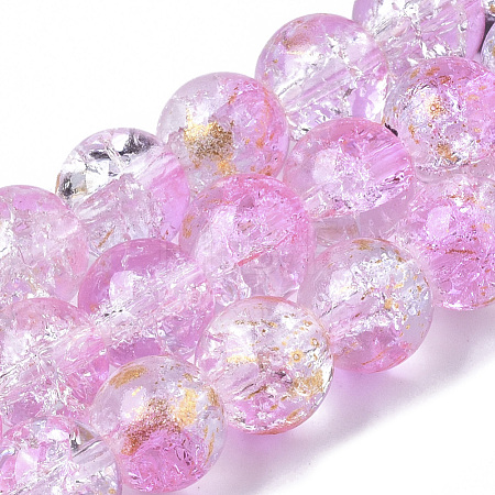 Transparent Spray Painted Crackle Glass Bead Strands GLAA-N035-03D-A10-1