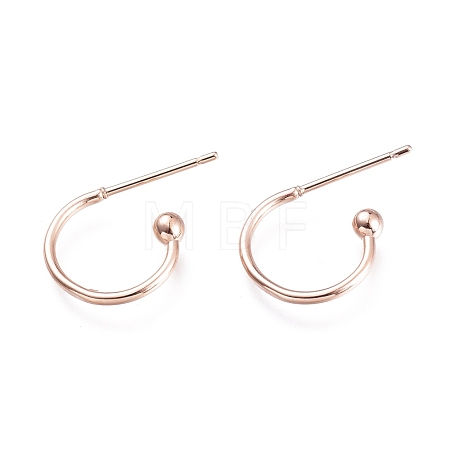 304 Stainless Steel Earring Hooks STAS-K211-01RG-1