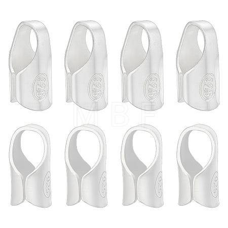 8Pcs Column Sterling Silver Cord Ends STER-BC0004-48A-1