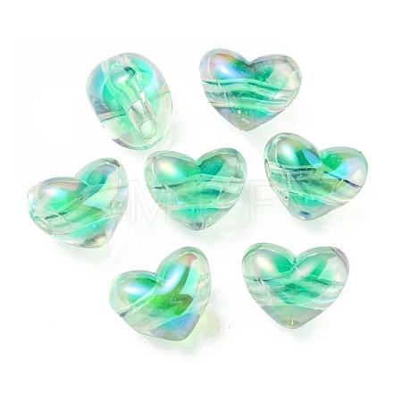 Two Tone UV Plating Transparent Acrylic European Beads OACR-F004-06A-1