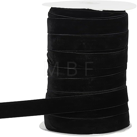 80 Yards Single Face Velvet Ribbon OCOR-WH0078-79C-1