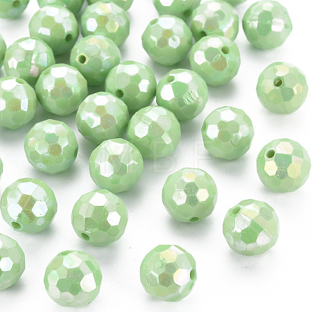 Opaque Acrylic Beads X-TACR-S154-10F-01-1