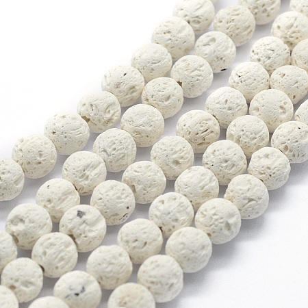 Synthetic Lava Rock Round Beads Strands X-G-E508-04-4mm-1-1