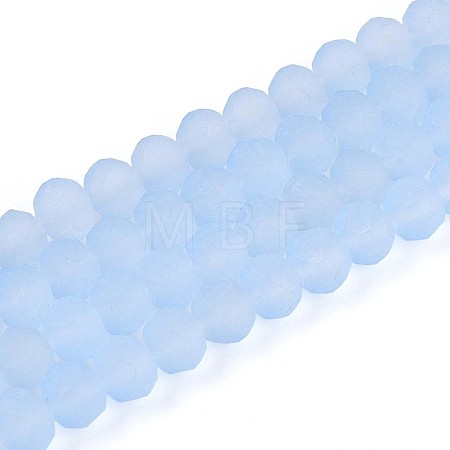 Baking Paint Frosted Glass Beads Strands FGLA-N003-6mm-01-1