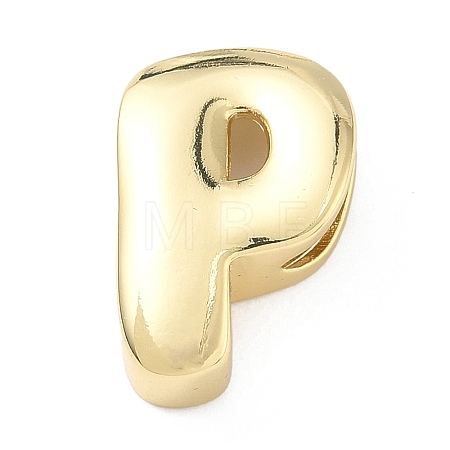 Brass Initial Beads KK-B167-27G-01P-1