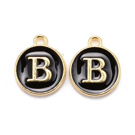 Golden Plated Alloy Charms LS-ENAM-S118-02B-1