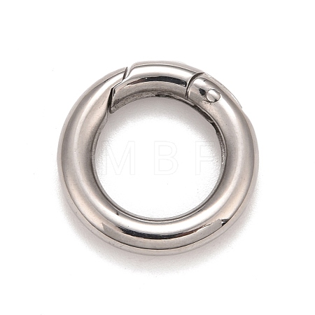 Non-Tarnish 304 Stainless Steel Spring Gate Rings STAS-M296-01P-B-1