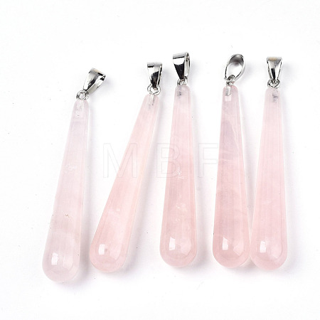 Natural Rose Quartz Big Pendants G-T131-17H-1