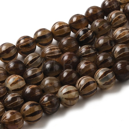 Tibetan Style dZi Beads Strands TDZI-NH0001-A02-02-1