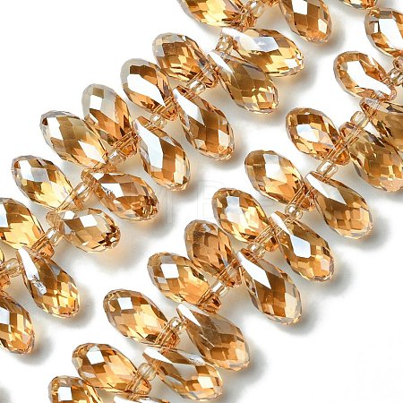 Transparent Electroplate Glass Beads Strands GLAA-K064-07A-PL01-1